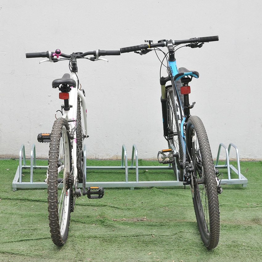 Stainless steel silver multi-space bicycle non-motor vehicle parking rack parking space display rack shared parking space