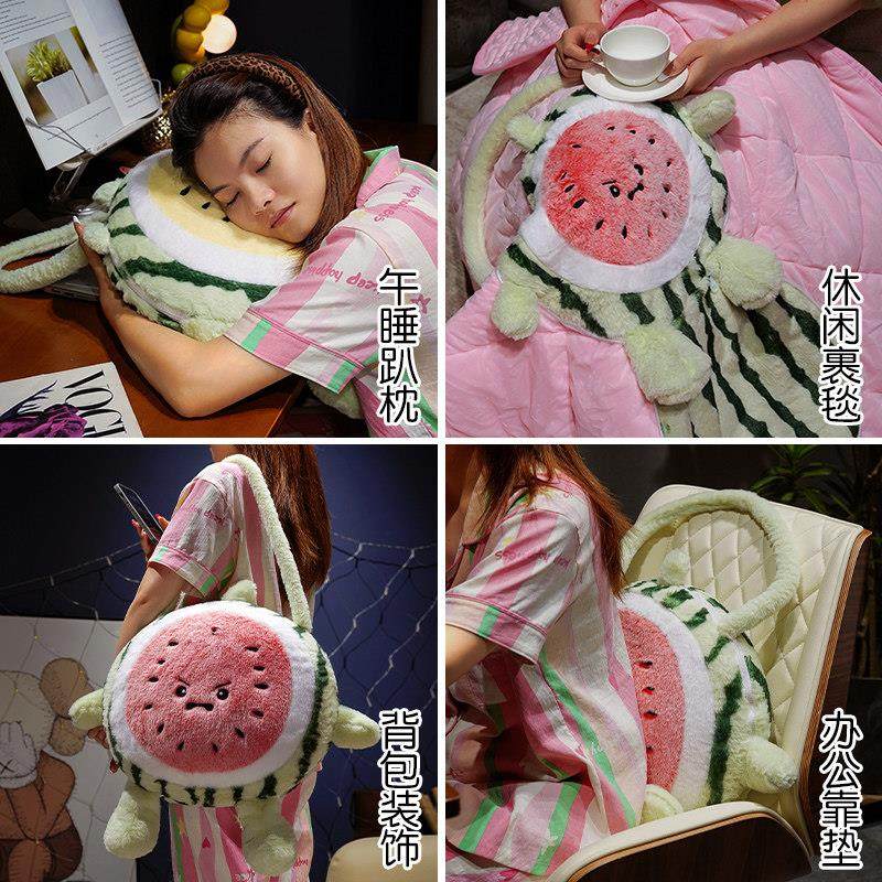 西瓜抱枕被子两用毯子二合一车载靠枕办公室汽车午睡枕头加厚折叠,淘宝优惠券,粉丝福利购,淘宝优惠卷