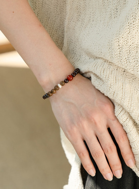 【暖映福运】 石榴石红玛瑙奇楠沉香手串范李李年终热情守护手链