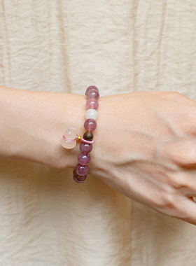 【琼琚之华】和田玉紫马粉手串