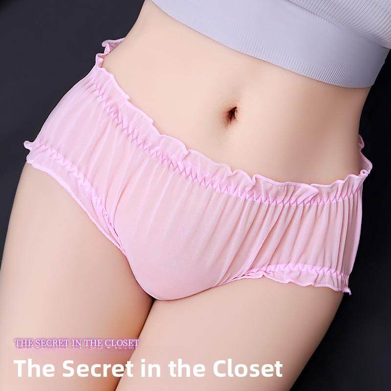 女性内衣网红热风格纯欲望性感网眼2025新蕾丝胖毫米大尺寸三角短 - 图1