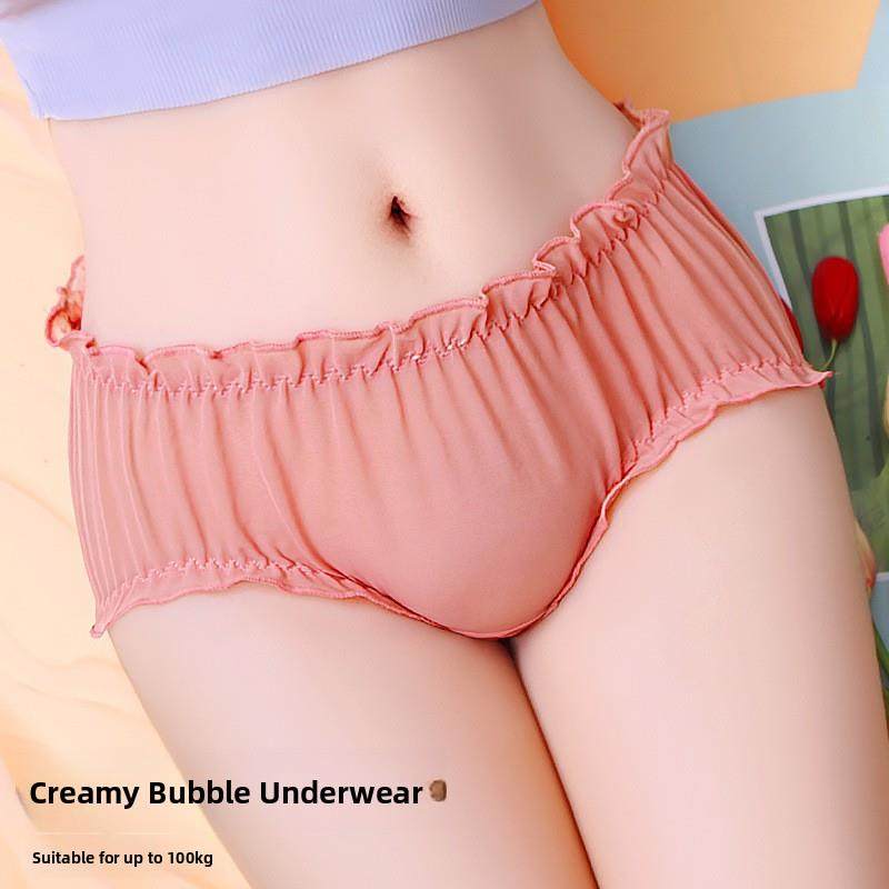 女性内衣网红热风格纯欲望性感网眼2025新蕾丝胖毫米大尺寸三角短 - 图2