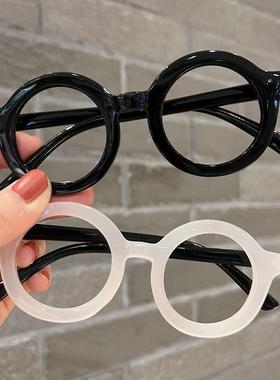 儿童眼镜框宝宝拍照凹造型眼镜框男女童可爱圆框装饰眼镜无镜片
