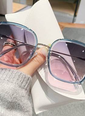 2025新款夏季杏白色太阳眼镜女高级感小框时尚茶色太阳眼镜男抗UV