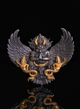 原创设计手工纯银饰小众藏式双手合十大鹏鸟吊坠项链男女节日礼物