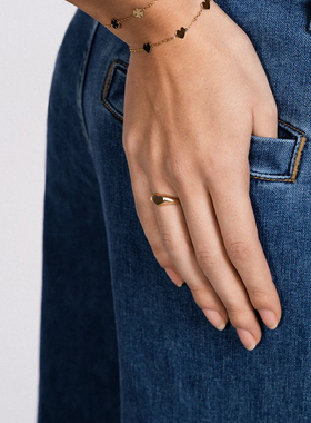 RuedesMille 爱心素圈戒指简约百搭食指戒送女友礼物AN030M1CUOAU