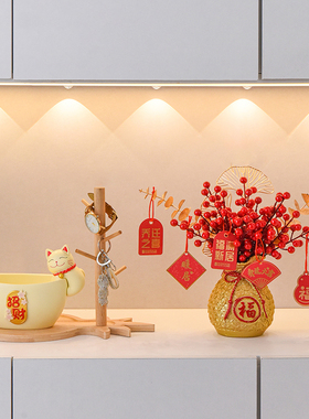 招财猫玄关放钥匙收纳摆件入户进门口客厅电视鞋柜乔迁新居装饰品