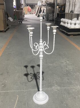 金色古典铁艺五头烛台摆