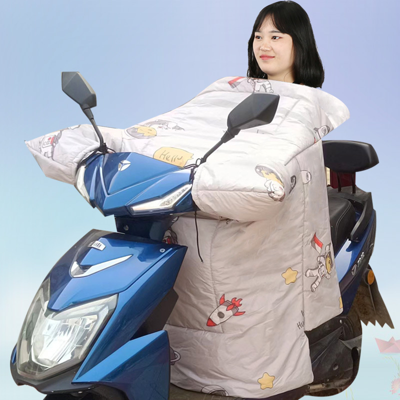 厂家冬季电动车挡风被加绒加厚防寒保暖电动车机车挡风罩 - 图2