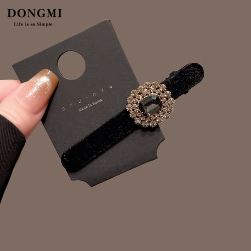 刘海前额侧边轻奢水钻发夹女2025新款高端一字夹子头饰鸭嘴夹发卡 - 图1