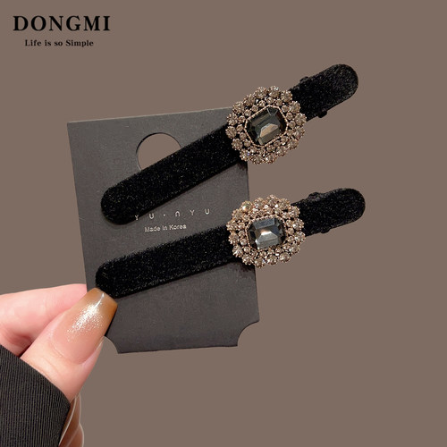 刘海前额侧边轻奢水钻发夹女2025新款高端一字夹子头饰鸭嘴夹发卡 - 图0