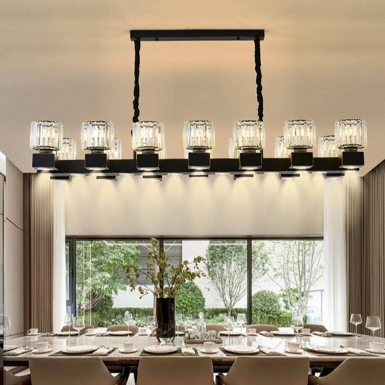新中式长条吊灯餐饮餐厅灯具新款网红水晶创意轻奢简约中国风灯饰,淘宝优惠券,粉丝福利购,淘宝优惠卷