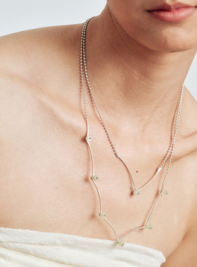 THING OF E【茶】系列 新生-岫玉组合长项链 新中式高级感长项链