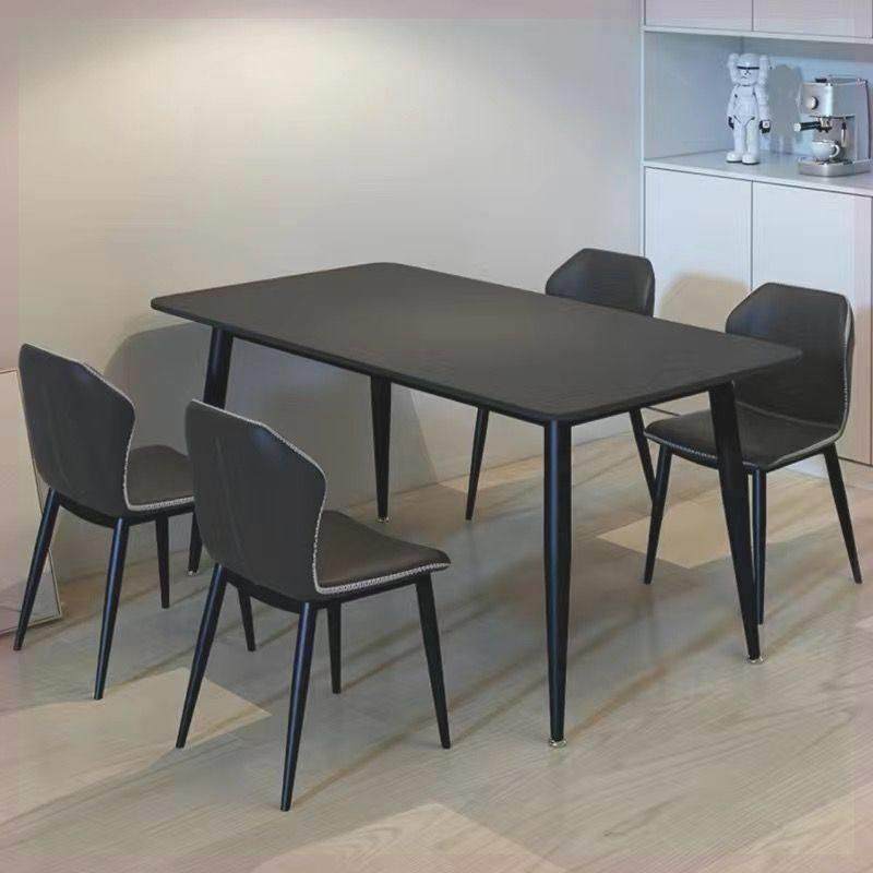 极简纯黑岩板餐桌餐桌椅家用小户型现代长方形组合意式轻奢饭桌子,淘宝优惠券,粉丝福利购,淘宝优惠卷