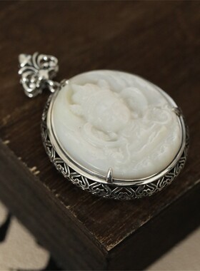 S925银绿度母牌六字真言松石项链锁骨链小众设计感N15011