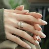 S925 silver square citrine peace and auspiciousness Huang Caicai stacked ring retro light luxury J11800