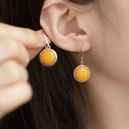 s925银做旧泰银蜜蜡如意葫芦流苏耳钩复古百搭民族风耳环 E26602 - 图0