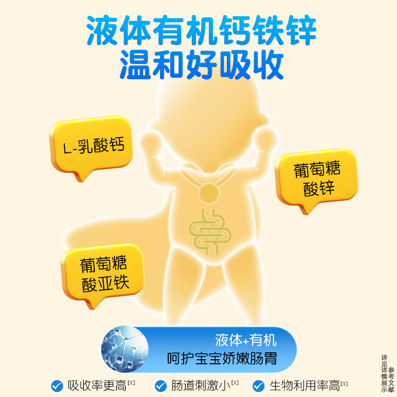 江中钙铁锌口服液儿童青少年补钙补锌甜橙味24支*4盒礼盒装96支品