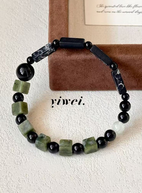 【拾椿山】原创小众黑玛瑙男女款手串时尚手工串珠手链