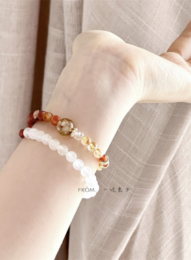 【衔雪叠锦】一味良方原创手工新年红色手串百搭水晶手链男女生