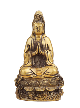 热销纯黄铜菩萨 佛像摆件 家用供奉居家观世音娘娘送子平