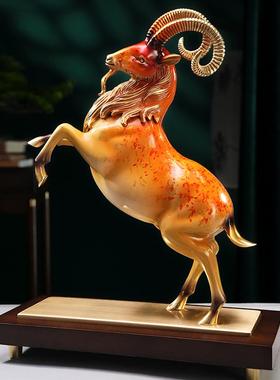 行业领头羊黄铜非遗摆件高档办公室桌面公司开业乔迁送礼品装饰品