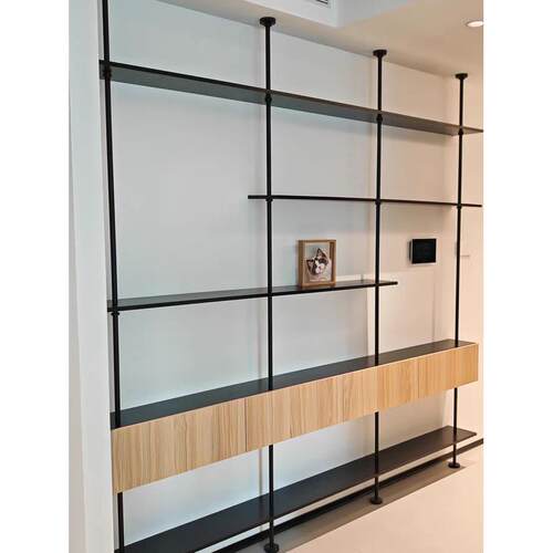 顶天立地置物架北欧简约书架客厅隔断陈列展示架落地书柜装饰架子 - 图1