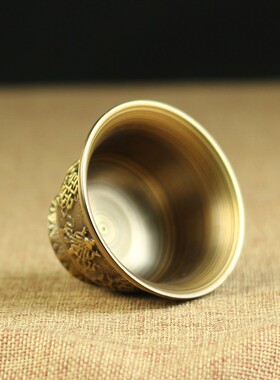 热销纯铜佛前供水杯财神供水杯八吉祥供杯供碗七供杯高脚供佛水杯