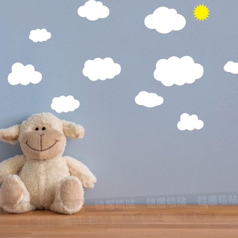 教室装饰贴纸儿童房卧室布置墙贴幼儿园云朵太阳天花板白云贴画,淘宝优惠券,粉丝福利购,淘宝优惠卷