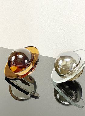 简约现代创意星球水晶摆件样板房间展厅玄关家居桌面艺术软装饰品