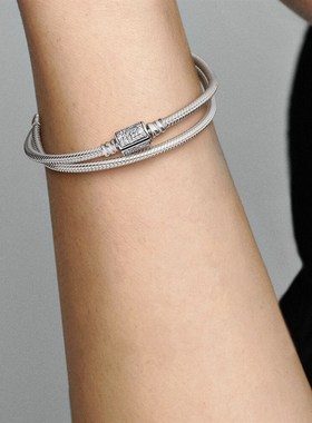 New Gift Jewelry Bucket Buckle Double Circle Snake Bone Chai