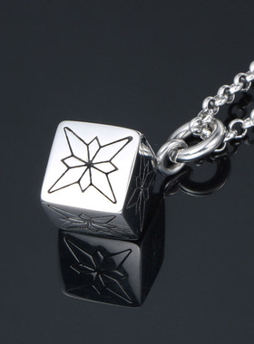 Titanium steel ornament Rice FlBower Pendant Leather Necklac