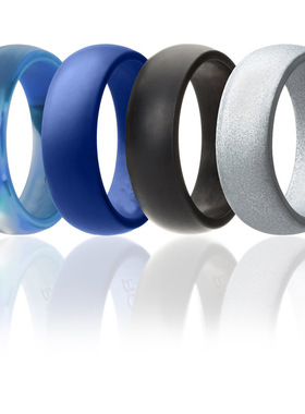 .New Camouflage 4Pcs/set Men Army Silicone Finger Ring 8mm