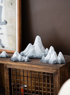 雪山摆件鱼缸造景整套山水微景观