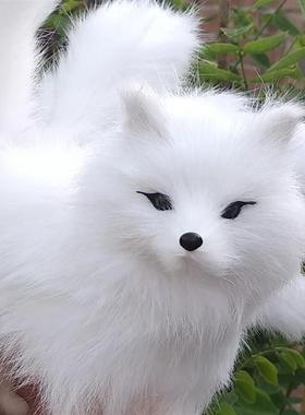 九尾狐摆件红狐白狐小狐狸真身红衣白衣树脂彩绘家居装饰工艺摆饰