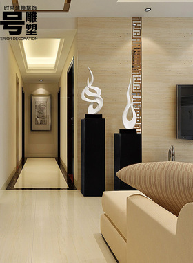 售楼处创意摆件展示台蒙古黑装饰玄关酒店摆件抽象雕塑大理石底座