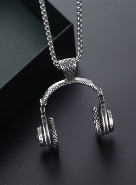 Xiao Zhans same necklace titanium steel mens hip hop head