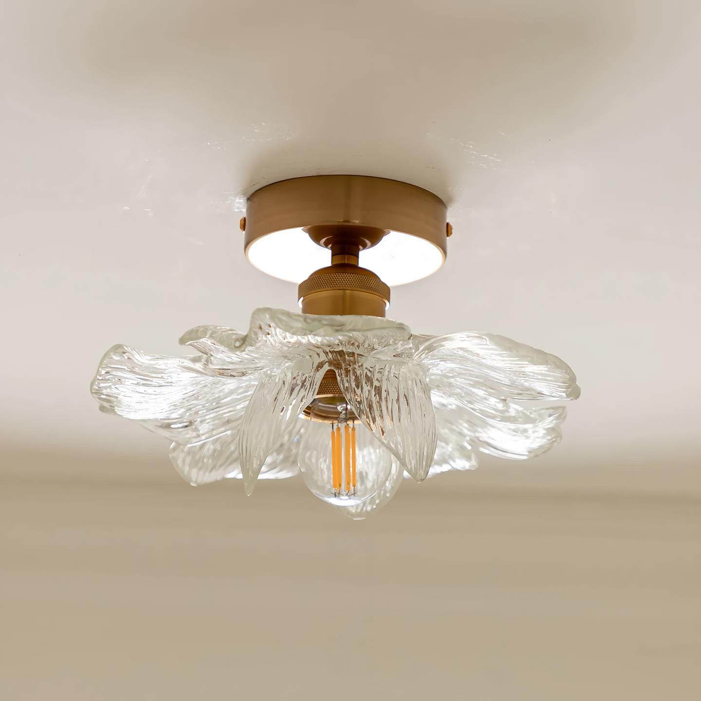 中古走廊过道法式覆古风轻奢树脂创意莲花入户玄关衣帽间吸顶灯 - 图1