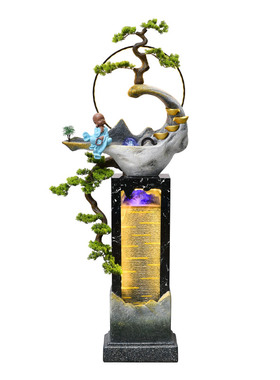 招财摆件假山流水喷泉室内禅意底座客厅茶室水景中式开业办公石材