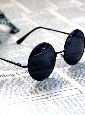 男女老式民国圆形瞎子特务复古墨镜盲人眼镜汉结婚伴郎团太阳镜