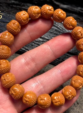 猴头手串雕刻宝宝佛核雕佛头野生文玩小核桃阿弥陀佛桃核橄榄核