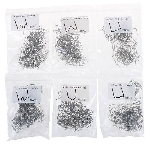 极速100 Pcs/Set Precut 0.6-0.8mm Hot Wave Flat Staples For - 图0