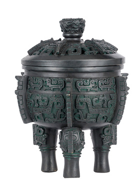 仿古纯铜入己鼎炉摆件香炉办公室家居装饰品铜鼎工艺品仿古聚财鼎