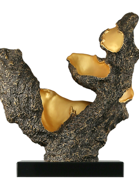 雕塑艺术品酒店大堂售楼部前台创意玻璃钢抽象装饰工艺品禅意摆件