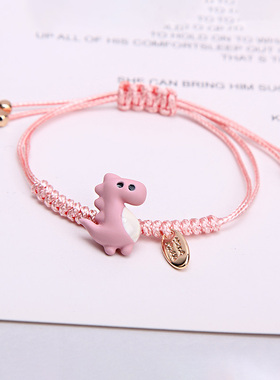 儿童手链女童铃铛编织手绳小孩宝宝闺蜜姐妹小猫咪红绳七夕节礼物