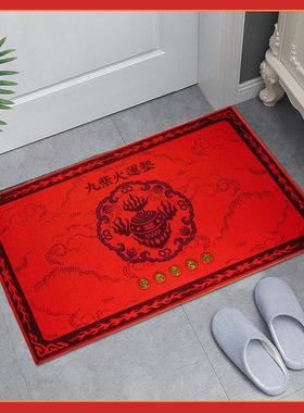 李居明2025蛇年九紫离火入户门地垫属蛇猴虎猪吉祥物五帝钱脚垫子