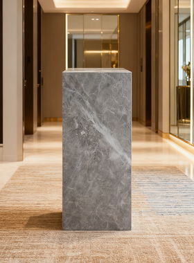 灰色大理石底座摆件工艺品摆台