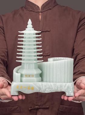 十三13层文昌塔笔筒摆件九9层书房书桌客厅办公室桌面装饰工艺品