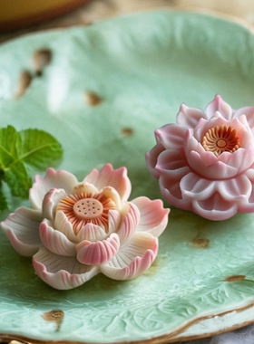 立体牡丹花玫瑰花香薰蜡烛硅胶模