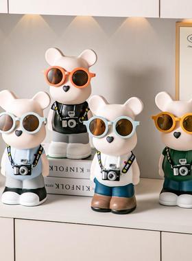 网红暴力熊存钱罐2025新款祇进不出客厅电视柜装饰品乔迁新居礼品